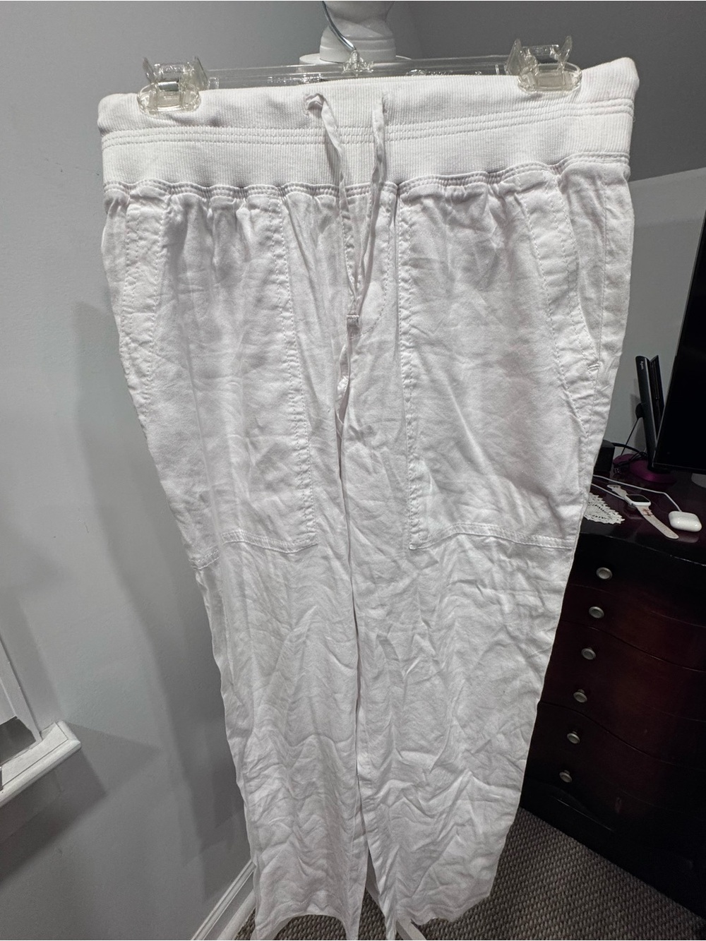Lou&Grey White Linen-Blend Chinos - L